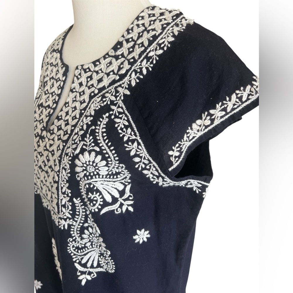 New w/ Tags Roller Rabbit Embroidered Dress Faith Size L Blue White Cotton - Picture 5 of 15